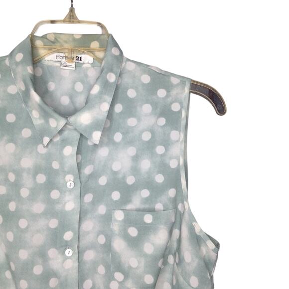 Forever 21 Polka Dot Crop Tank Top Size Large - Picture 5 of 6